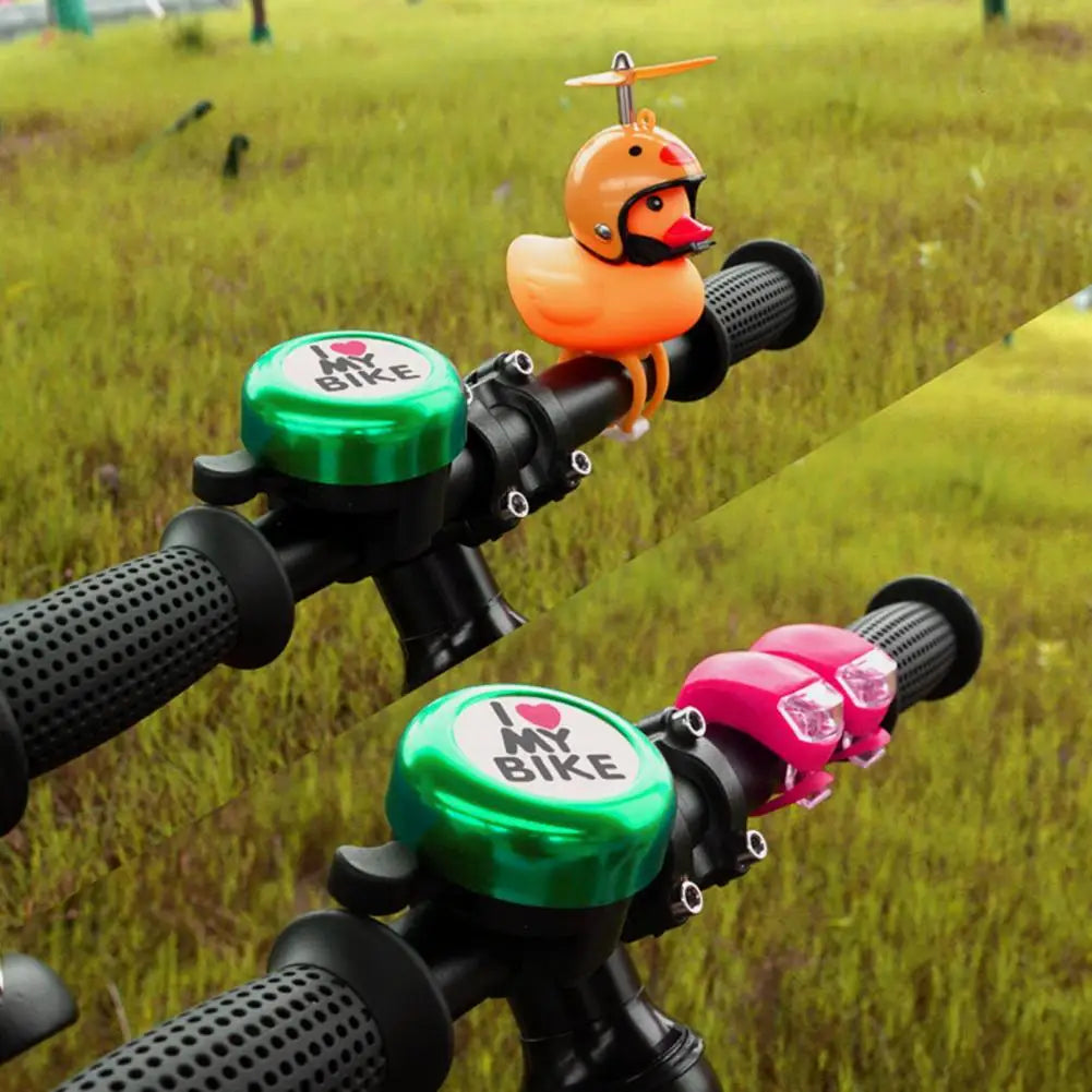 Children Bicycle Bell Loud Clear Sound I Love My Bike Print Easy Fit for Kids and Folding Bikes