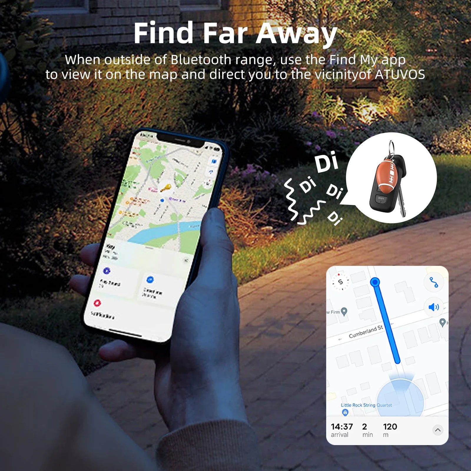 Smart GPS Tracker – MFI Certified Bluetooth Locator for Keys, Bikes, Pets & Valuables