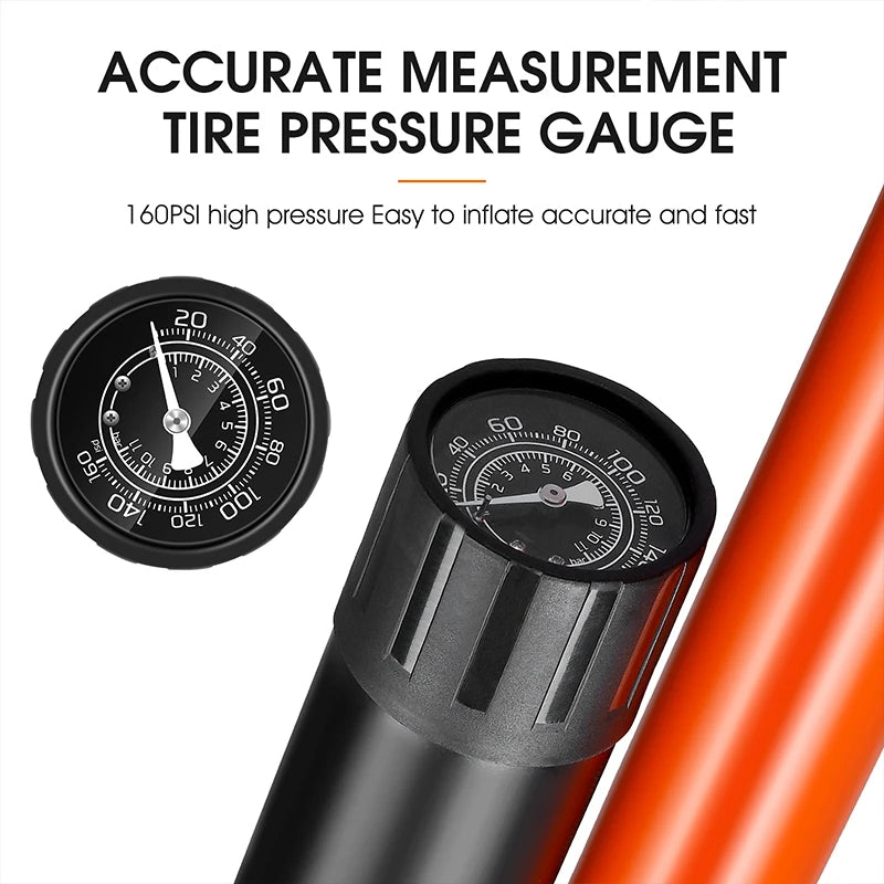 WEST BIKING 160PSI Bike Pump – High-Pressure, Multi-Use Tire Inflator with Gauge & Digital Display