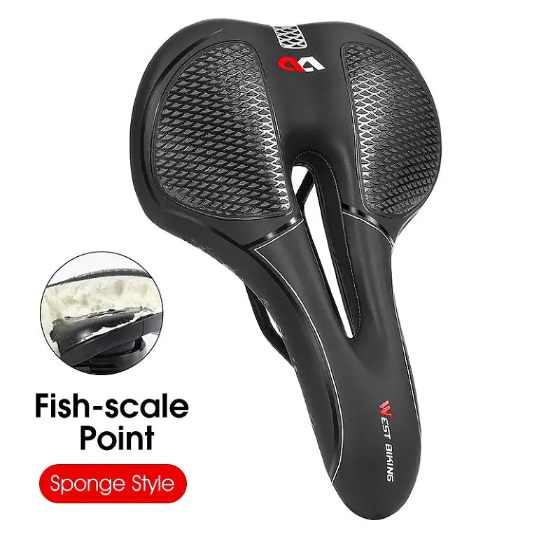 WEST BIKING Gel Silicone Bicycle Saddle – Comfortable, Shock-Absorbing Seat for MTB & Road Bikes