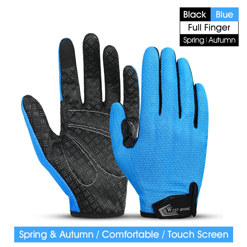 WEST BIKING Anti-Slip Cycling Gloves – Breathable, Touchscreen-Compatible Sports Gloves for MTB & Road Cycling