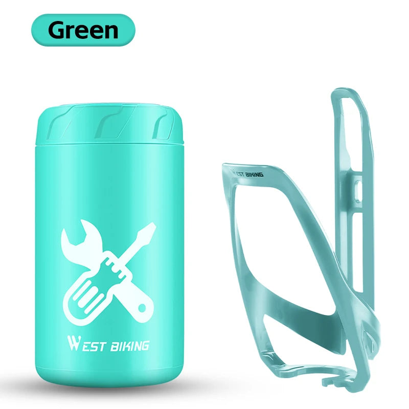 WEST BIKING Bicycle Tool Storage Capsule – Waterproof & Portable Repair Kit Container for MTB & Road Bikes