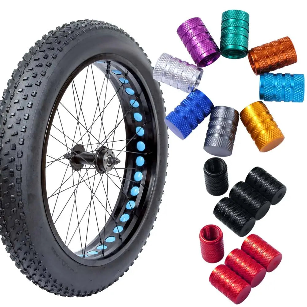 Universal Bicycle Tire Valve Caps CNC Machined Aluminium Alloy Presta Dust Covers 4 Pack