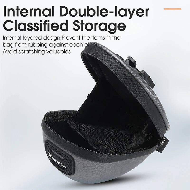 WEST BIKING Waterproof Bicycle Saddle Bag – Mini Shockproof Seat Tail Bag with Reflective Safety Design