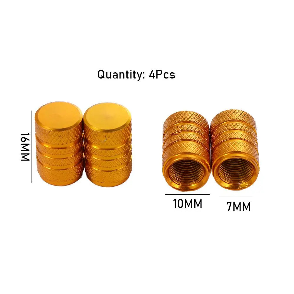 Universal Bicycle Tire Valve Caps CNC Machined Aluminium Alloy Presta Dust Covers 4 Pack