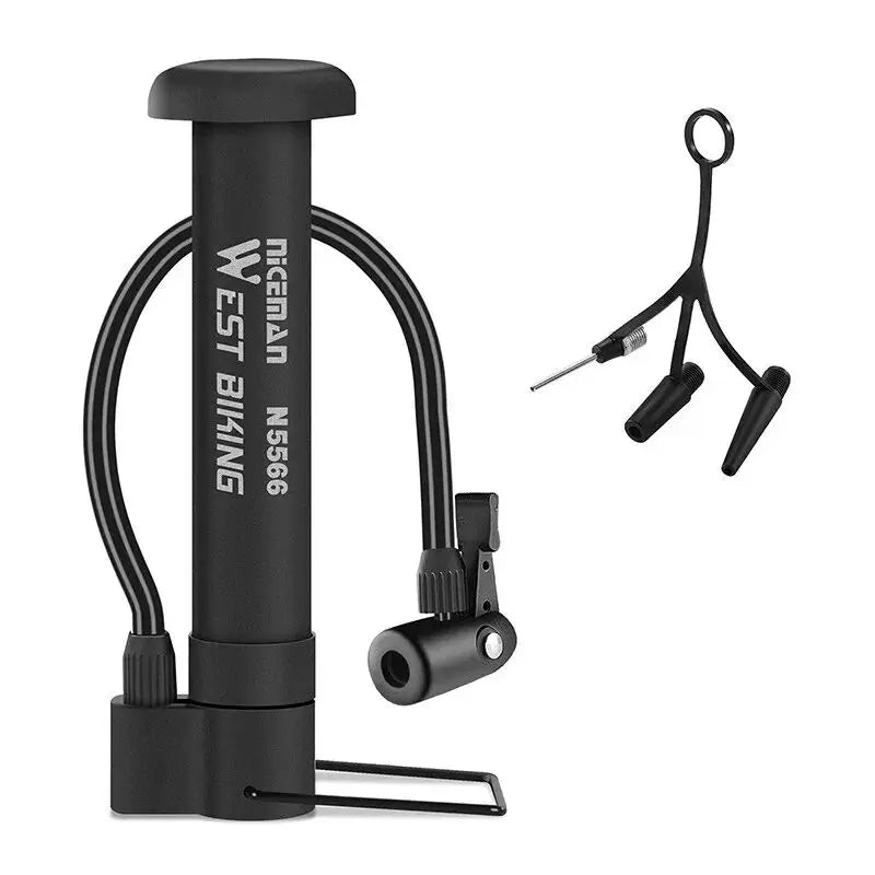 WEST BIKING MTB Floor Pump – High-Pressure 80 PSI, Schrader Valve Compatible & Durable Manual Air Inflator