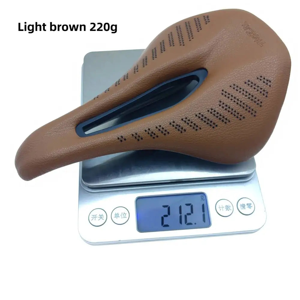 Retro Brown Ultralight Bike Saddle – Classic Comfort for MTB & Road Cycling