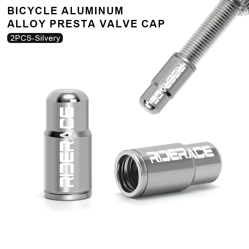 RIDERACE CNC Aluminum Bicycle Valve Caps Durable Dustproof Universal Fit for Schrader Presta Valves