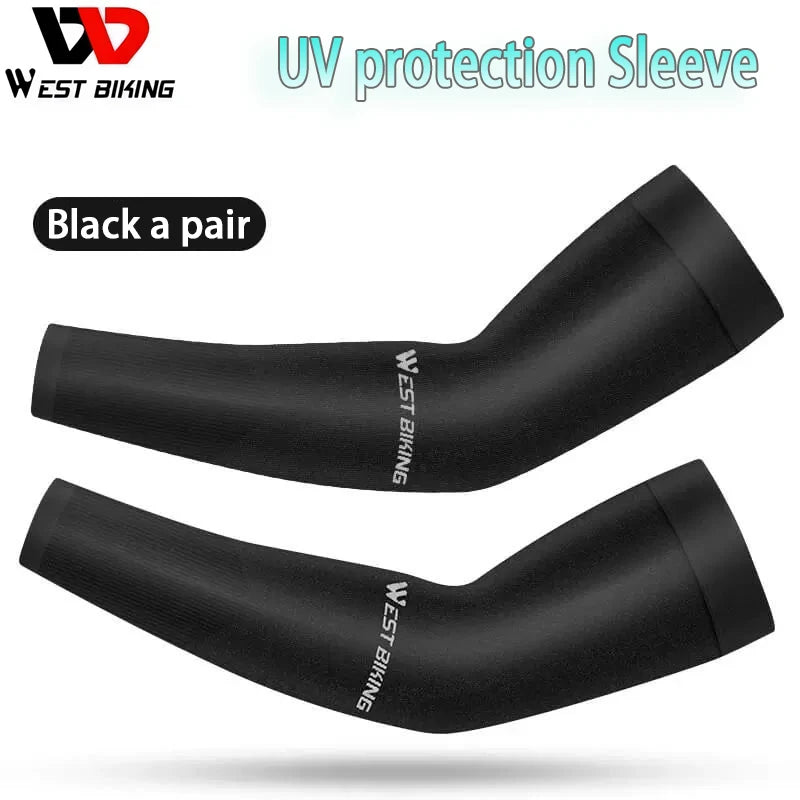 WEST BIKING Ice Silk UV Protection Sleeves – Breathable, Quick-Dry & Sunproof for Cycling & Outdoor Sports