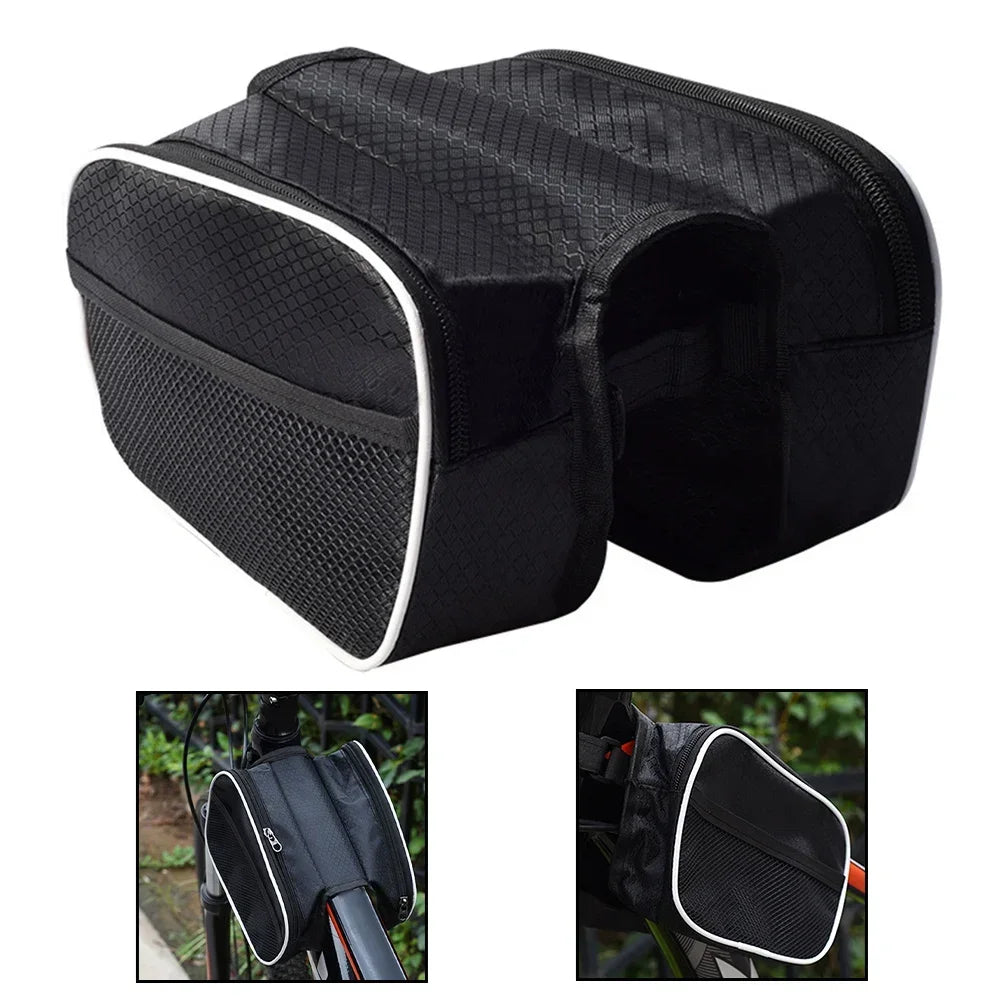 SPORTARC Bicycle Front Tube Frame Bag Waterproof Durable Saddle Pouch for Phones and Accessories