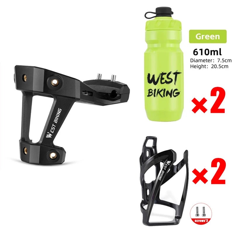 WEST BIKING Bicycle Bottle Cage Extension – Lightweight, Durable & Versatile for Single or Double Bottles