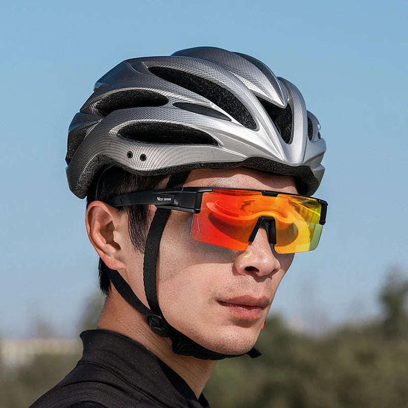 WEST BIKING Photochromic Cycling Glasses – UV400 Protection, Polarized Sport Sunglasses for MTB & Road Cycling