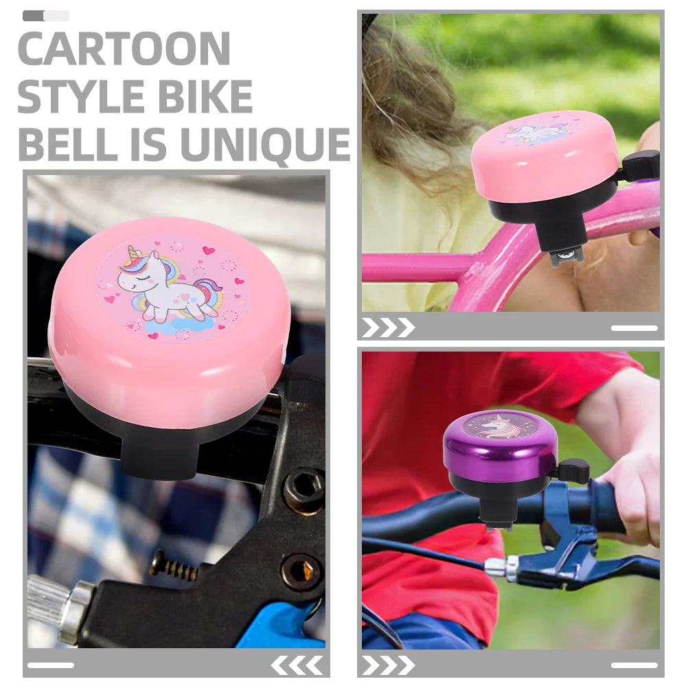 2 Pcs Bicycle Bell Cute Unicorn Design Loud Clear Sound for Bikes Scooters and Tricycles