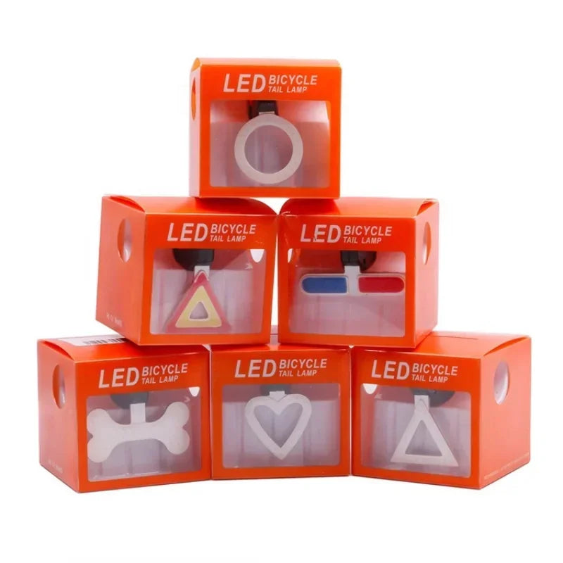 BUCKLOS Heart-Shaped Bike Tail Light – USB Rechargeable Waterproof Rear Lamp with 5 Lighting Modes