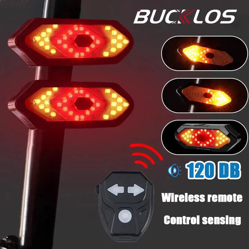 BIKE TURN SIGNAL REAR LIGHT – USB RECHARGEABLE, LED TAILLIGHT WITH HORN & WIRELESS REMOTE