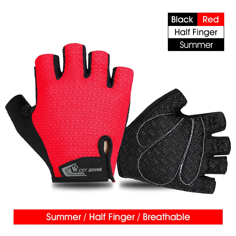 WEST BIKING Anti-Slip Cycling Gloves – Breathable, Touchscreen-Compatible Sports Gloves for MTB & Road Cycling