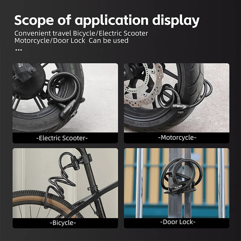 WEST BIKING Heavy-Duty Anti-Theft Bike Cable Lock – Freeze-Resistant, High-Security & Durable Protection