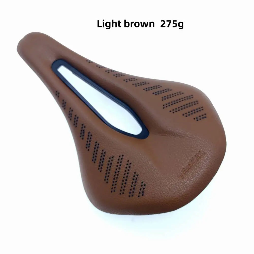Retro Brown Ultralight Bike Saddle – Classic Comfort for MTB & Road Cycling