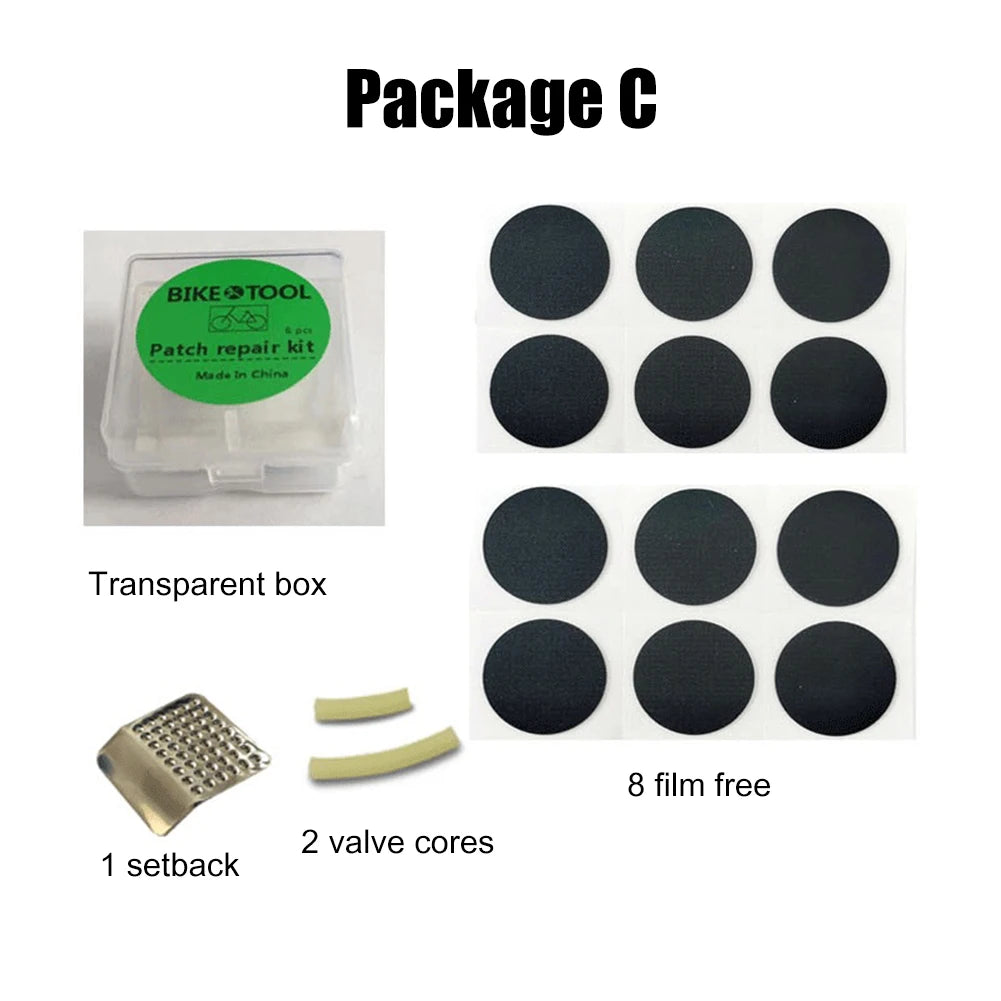 Bike Tire Repair Kit – Glueless Puncture Patch & Lever Set