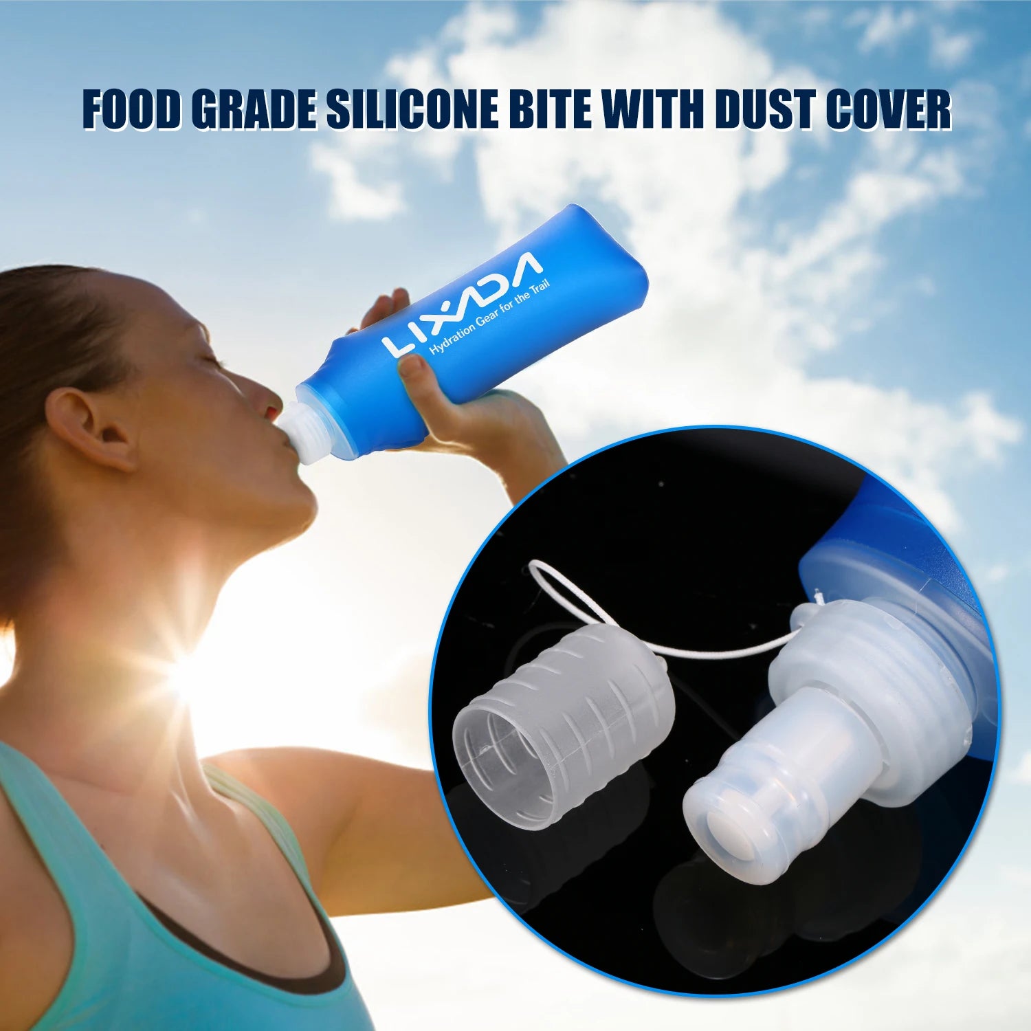 Lixada Soft Flask Water Bottle – Foldable, Leakproof, & BPA-Free