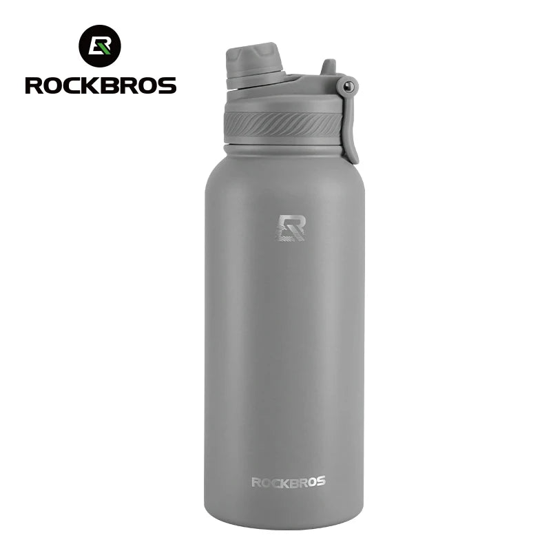 ROCKBROS 1L Thermal Water Bottle – 304 Stainless Steel Insulated Sports Bottle for Hiking & Cycling