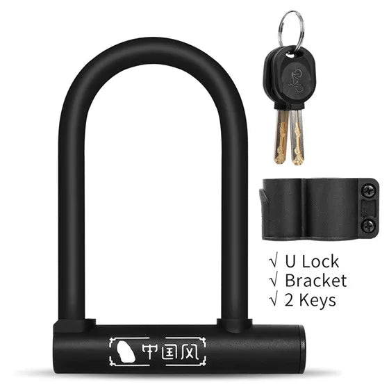 WEST BIKING Bicycle U-Lock – Durable Anti-Theft Security Lock for Bikes, Motorcycles, and Scooters