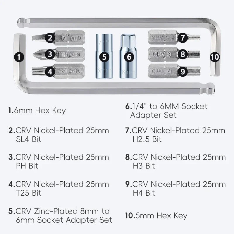 WEST BIKING 10-in-1 Portable Bicycle Tool Kit – Compact, Durable & Essential for Bike Maintenance