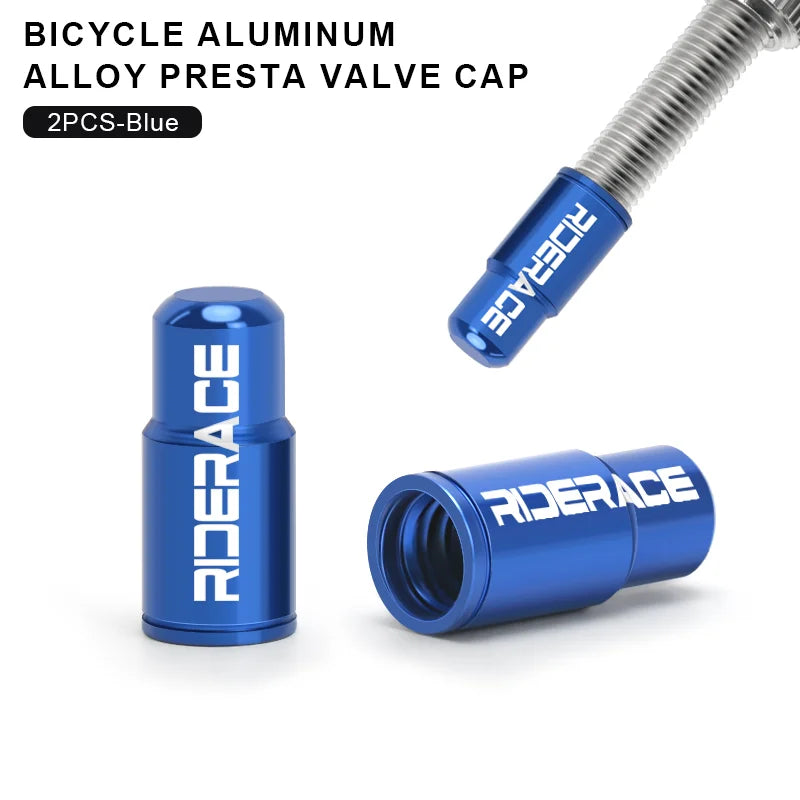 RIDERACE CNC Aluminum Bicycle Valve Caps Durable Dustproof Universal Fit for Schrader Presta Valves