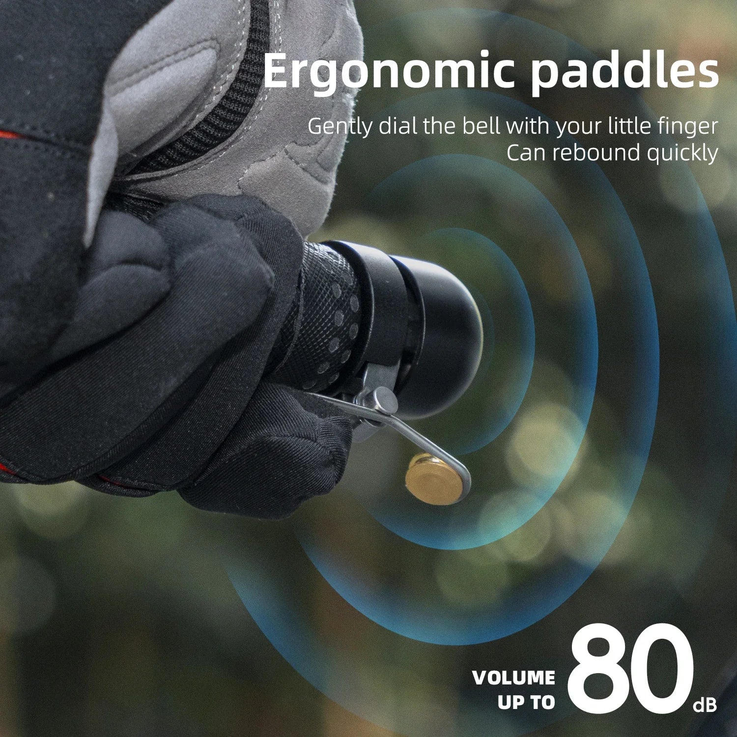 ROCKBROS Aluminum Alloy Handlebar Plug Bell 80dB Loud Compact Ring Alarm for MTB and Road Bikes