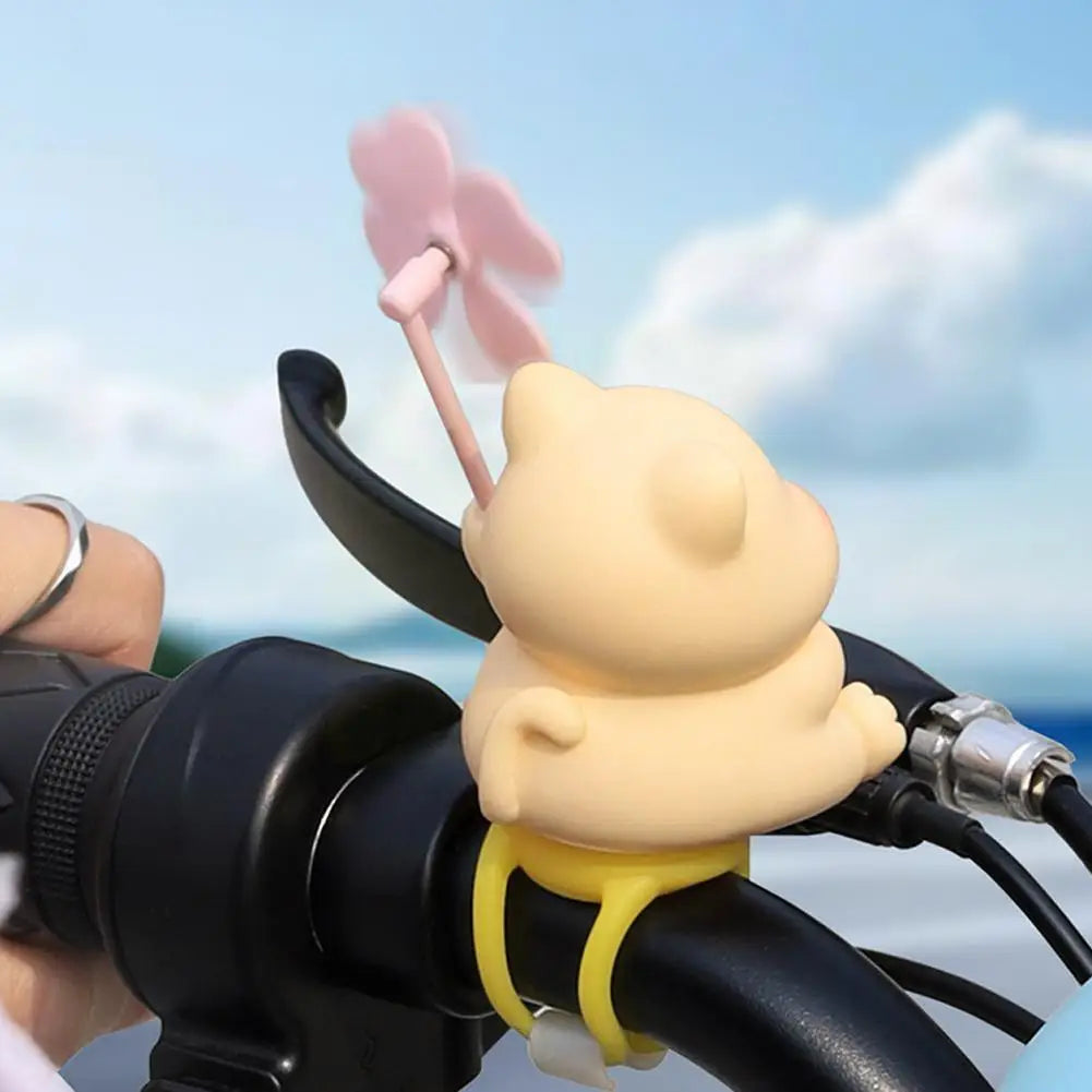 Wind-Broken Rubber Bicycle Ornament Cute Animal Propeller Decoration for Bikes and Electric Scooters