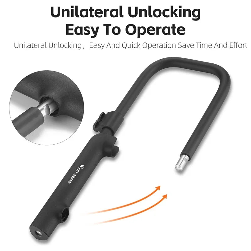 WEST BIKING Portable Bicycle U-Lock – Durable Anti-Theft Safety Lock for Bikes, Motorcycles, and Doors
