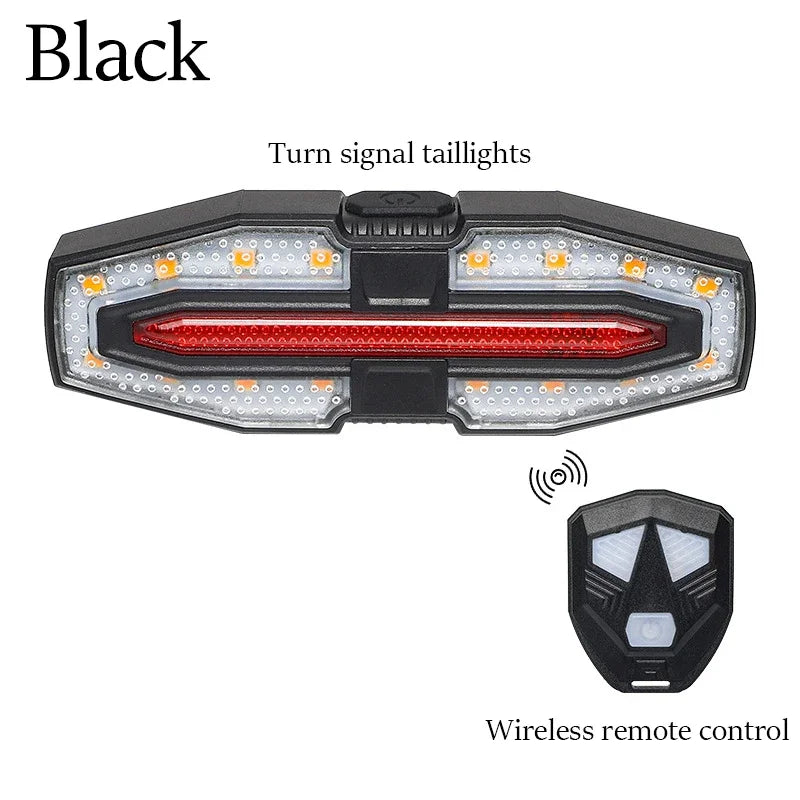 BIKE TURN SIGNAL REAR LIGHT – USB RECHARGEABLE, LED TAILLIGHT WITH HORN & WIRELESS REMOTE