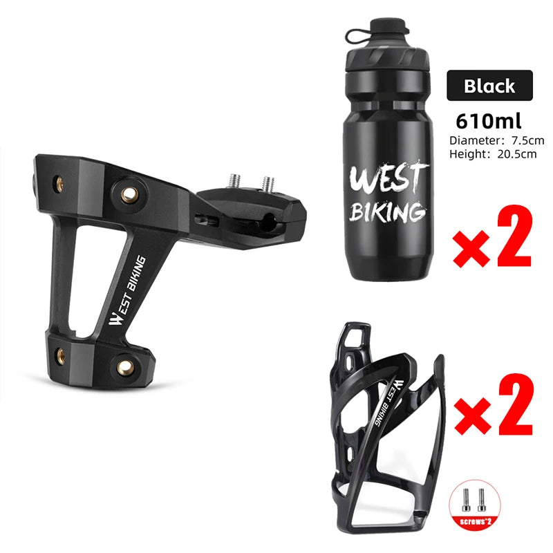 WEST BIKING Bicycle Bottle Cage Extension – Lightweight, Durable & Versatile for Single or Double Bottles