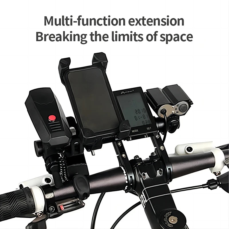 Bicycle Handlebar Extension Bracket – Sturdy Carbon Tube Double Frame for Secure Mounting