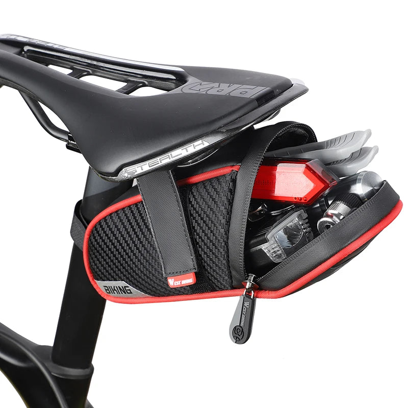 WEST BIKING Rainproof Reflective Bicycle Saddle Bag – Rear Tool Pouch for MTB & Road Cycling