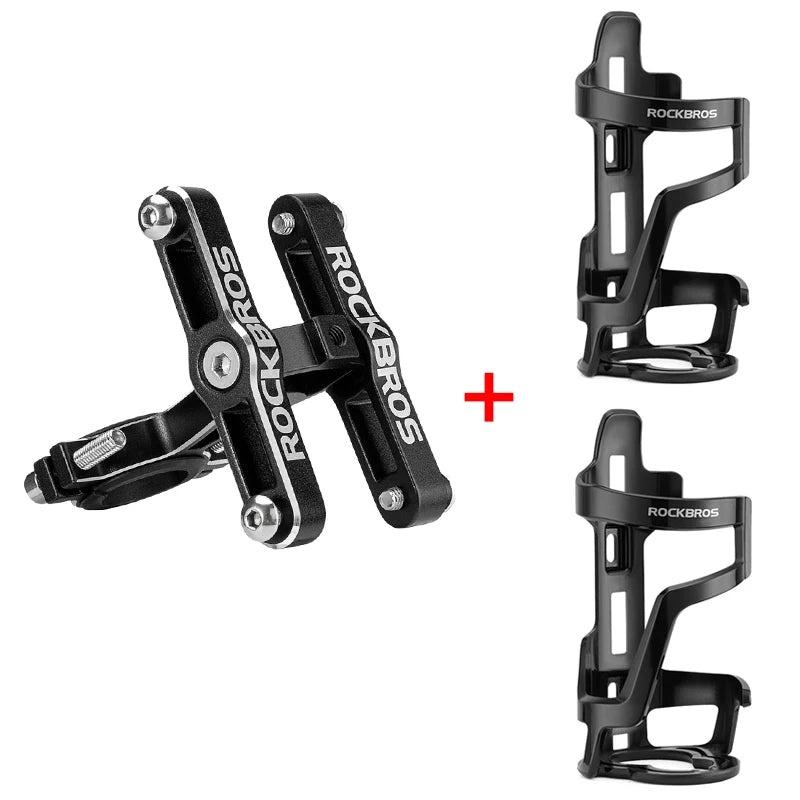 ROCKBROS Aluminum Alloy Bottle Holder Adapter – Single & Double Mount for MTB & Road Bikes