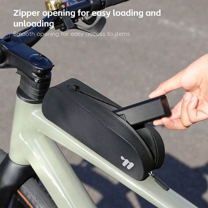 WEST BIKING 0.7L Waterproof TPU Top Tube Bag – Windproof, Aerodynamic & Secure for Gravel & Road Bikes