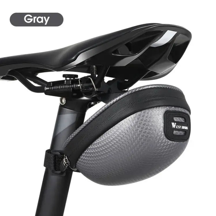 WEST BIKING Waterproof Bicycle Saddle Bag – Mini Shockproof Seat Tail Bag with Reflective Safety Design