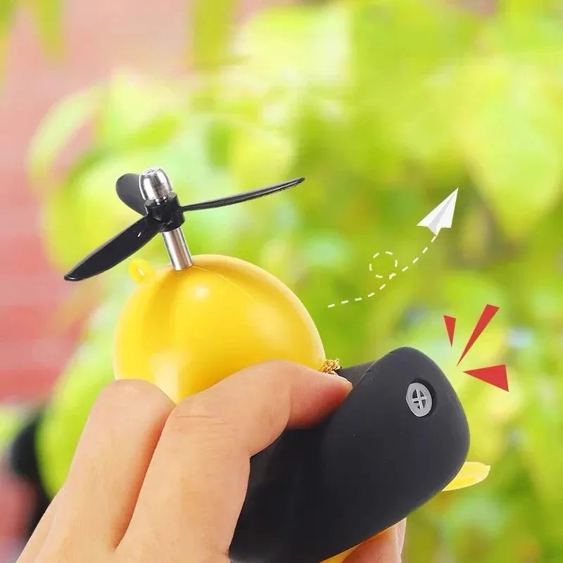 Little Black Duck Bicycle Bell – Fun Helmet Propeller Air Horn for Bikes, Scooters & Motorcycles