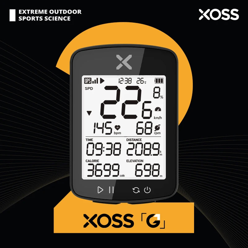 XOSS G2 G2 Plus Cycling Computer Wireless GPS Speedometer with ANT+ Connectivity and IPX7 Waterproof