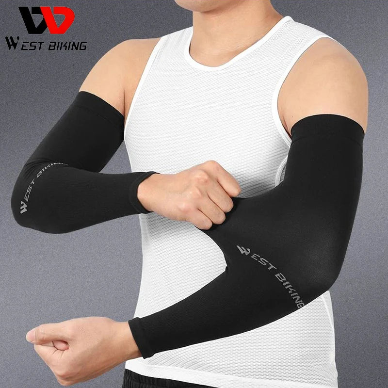 WEST BIKING Ice Silk UV Protection Sleeves – Breathable, Quick-Dry & Sunproof for Cycling & Outdoor Sports