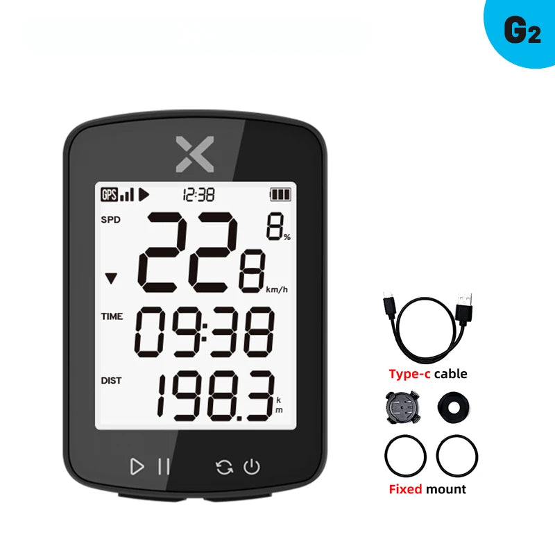 XOSS G2 G2 Plus Cycling Computer Wireless GPS Speedometer with ANT+ Connectivity and IPX7 Waterproof