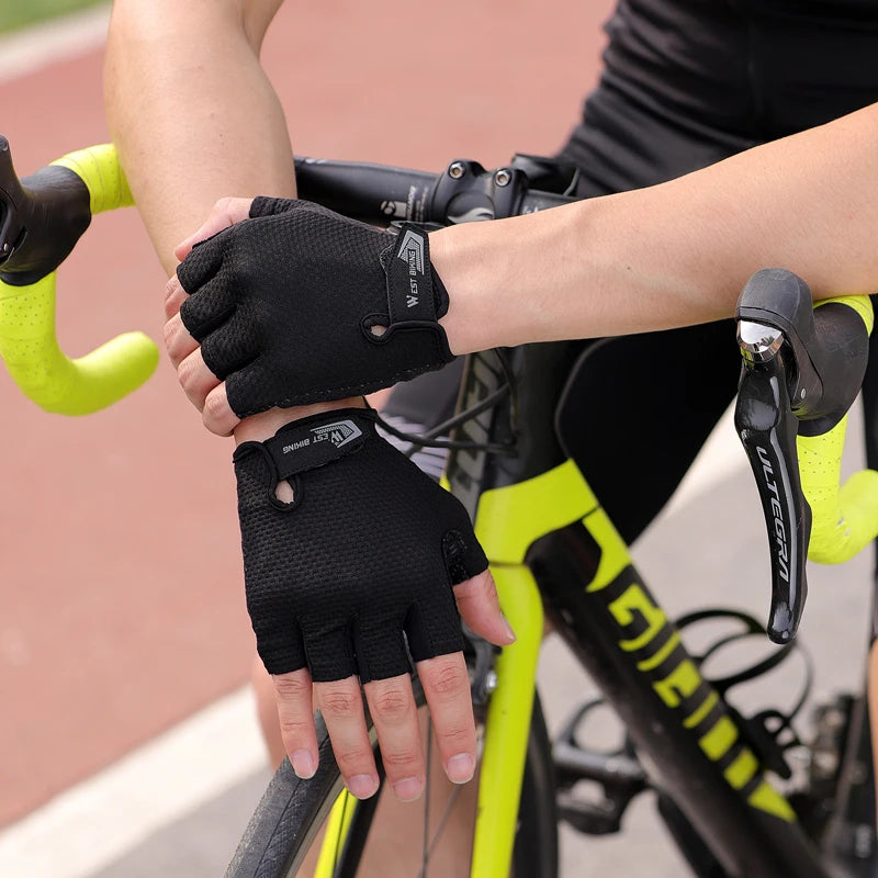 WEST BIKING Half-Finger Cycling Gloves – Shockproof, Breathable & Anti-Slip for MTB & Road Biking