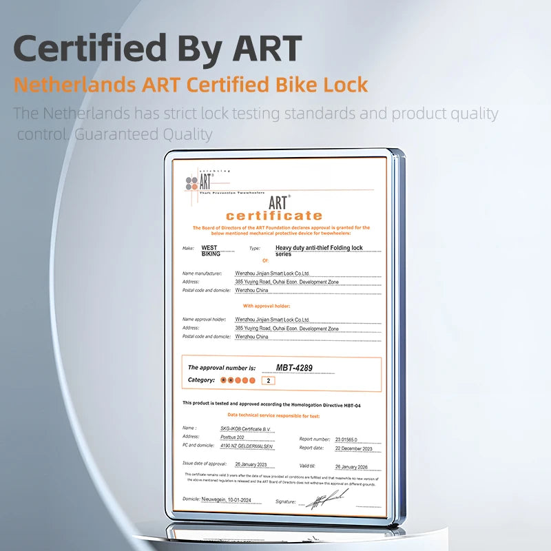 WEST BIKING Heavy-Duty Foldable Bike Lock – Anti-Theft Alloy Steel Design for Maximum Security