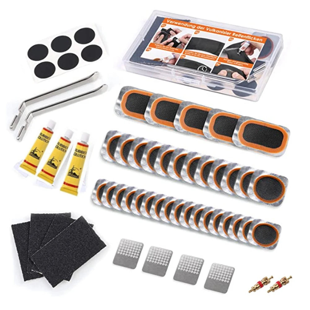 Bike Tire Repair Kit – Glueless Puncture Patch & Lever Set