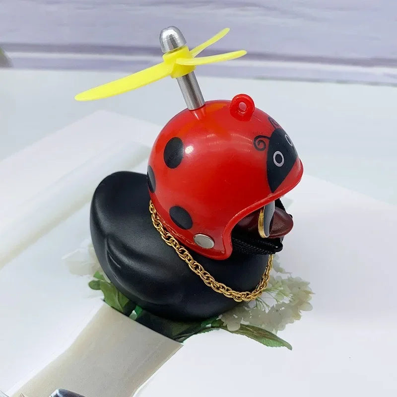 Little Black Duck Bicycle Bell – Fun Helmet Propeller Air Horn for Bikes, Scooters & Motorcycles