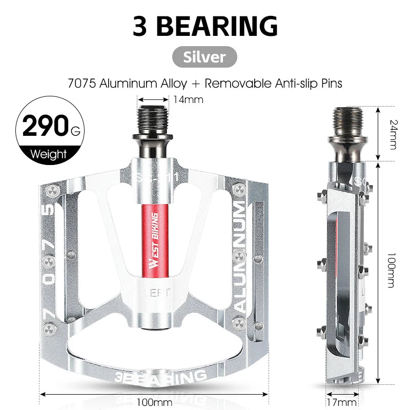 WEST BIKING Quick Release Widened Pedals – Non-Slip, Ultralight & 3 Bearings for Road & MTB