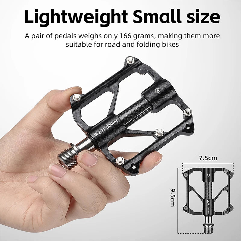 WEST BIKING Ultralight 3-Bearing Bicycle Pedals – Titanium & CR-MO Axle
