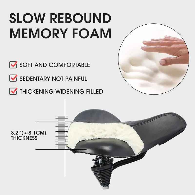 WEST BIKING Extra Wide MTB Bicycle Saddle – Shock-Absorbing, Comfortable & Breathable for Long Rides