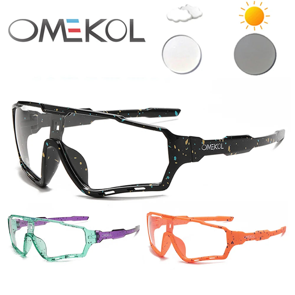 OMEKOL Photochromic Cycling Glasses – Adaptive Sport Eyewear for Men & Women